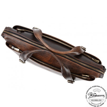 Кожаная деловая сумка "Франклин" (коричневый эксклюзив)